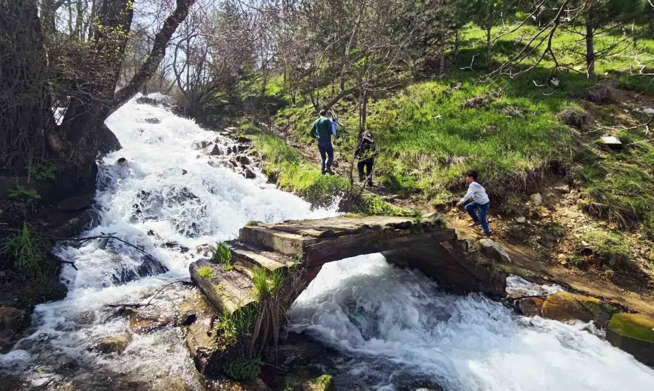 Bitlis’te karlar eridi Beyazsu Şelalesi coştu