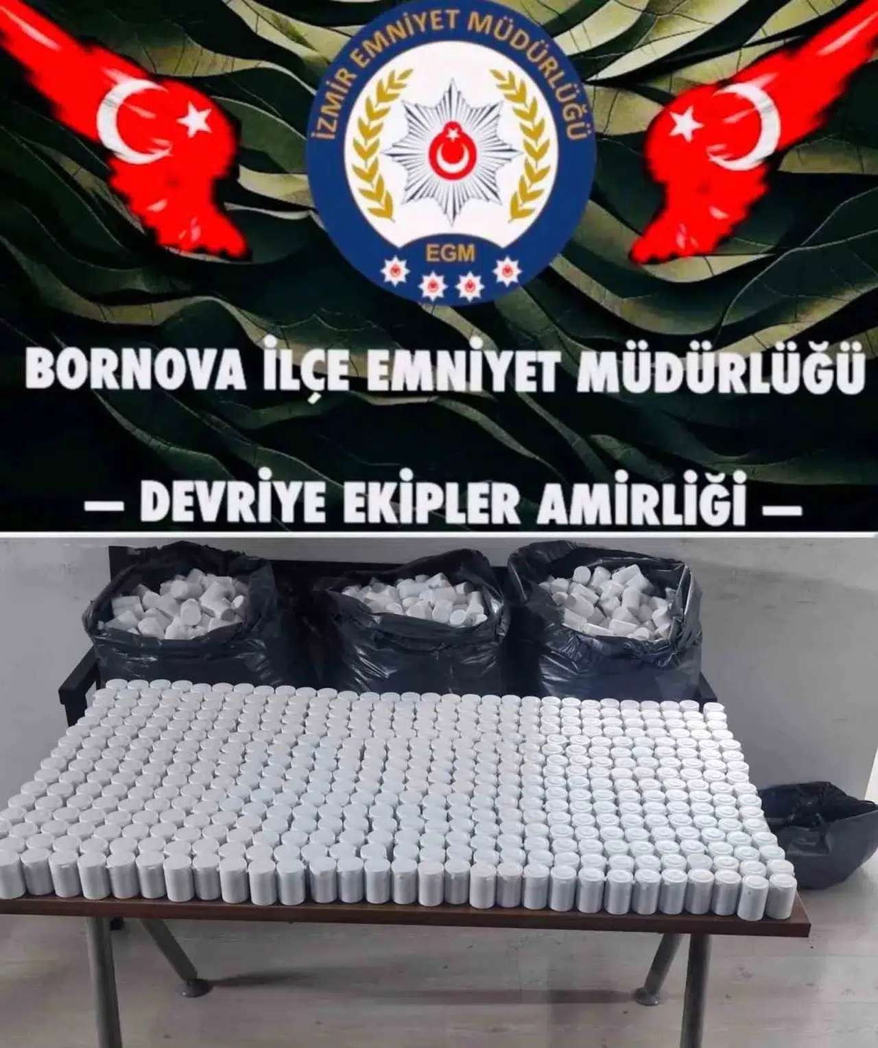 İzmir'de polisten kaçan otomobilden 118 bin uyuşturucu hap çıktı