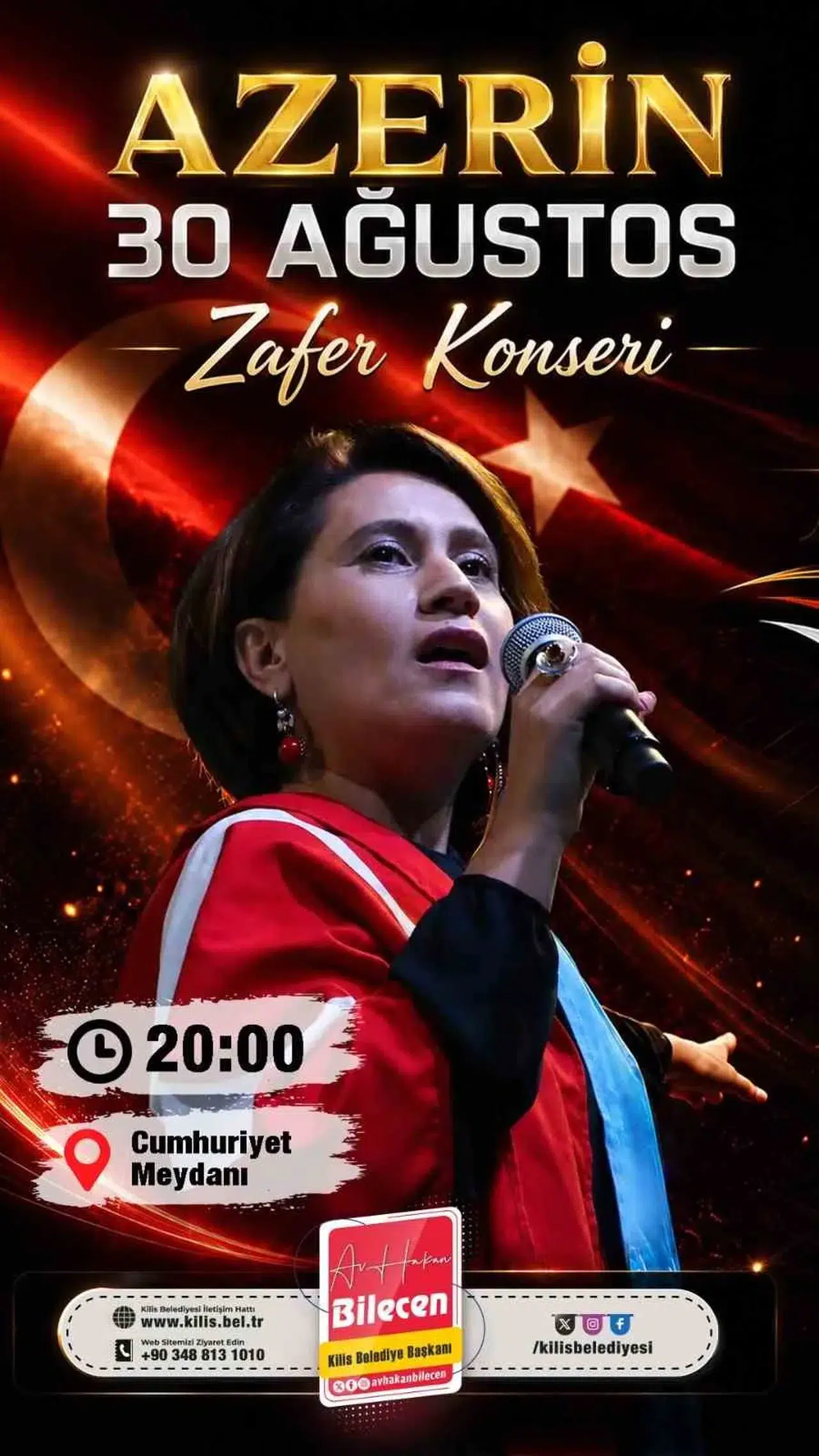 Azerin, 30 Ağustos'ta Kilis'te sahne alacak