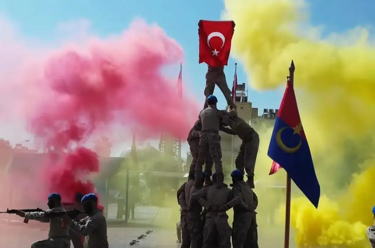Kilis'te gökyüzüne uzanan zafer coşkusu: Jandarmadan nefes kesen gösteri