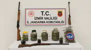 Ödemiş'te jandarma baskını: Evinden cephanelik ve uyuşturucu çıktı