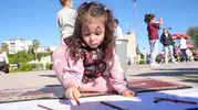 Minik ellerden Gazze'ye umut dolu fırça darbeleri