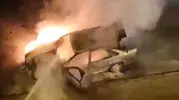 Kayseri'de park halindeki araç bir anda küle döndü