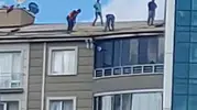 Yozgat'ta ölümle dans: Çatıdaki işçilerin umursamaz tavırları dehşete düşürdü