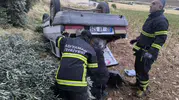 Adıyaman'da korkunç kaza: Şarampole yuvarlanan araçta sıkışan sürücü kurtarıldı