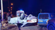 Reyhanlı'da dehşet anları: Kavşaktaki çarpışma tır şoförlerini hedef aldı