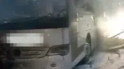 TEM Otoyolu'nda dehşet anları: Yolcu otobüsü alevlere teslim oldu