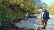 Düzce'nin köy yollarında su baskını kabusuna karşı beton önlem