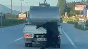 Kurbanlığı aracın arkasında sürükleyen sürücüye 31 bin lira ceza kesildi