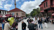Eskişehir’in tarihi Odunpazarı bölgesinde bayram kalabalığı yaşanıyor