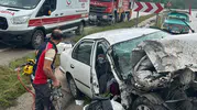 Tokat Reşadiye yolunda emniyet şeridi kazası
