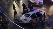 Sıhhiye Köprüsü’nde korkutan kaza Araç alt yola uçtu