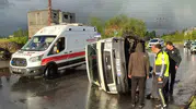 Muşta dolu yağışı trafiği birbirine kattı iki kişi yaralandı