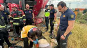 Aydın Denizli otoyolunda feci kaza bir kişi hayatını kaybetti