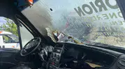 Çorlu'da korkutan minibüs yangını yolcuları panikletti