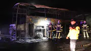 Denizli’de yolcu otobüsü yandı 7 kişi hayatını kaybetti