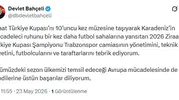 Devlet Bahçeli'den Trabzonspor'a kupa kutlaması