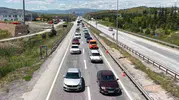 Kilit kavşak Kırıkkale trafiğinde bayram yoğunluğu yaşanıyor