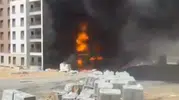 Arnavutköy'de şantiye yangını paniği