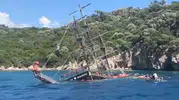 Marmaris açıklarında batan tur teknesinden 110 kişi kurtarıldı