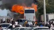 Şanlıurfa’da türbe ziyareti sırasında tur otobüsü küle döndü