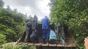 Artvin’de sağanak sonrası dere taştı 4 işçi mahsur kaldı