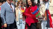 Stuttgart meydanında ay yıldızlı bayram coşkusu