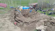 Erzurum Tekman’da sağanak yağış sonrası ahır çöktü