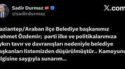 MHP Gaziantep Araban Belediye Başkanını kapı önüne koydu