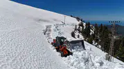 Rize yaylalarında kar mesaisi başladı