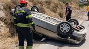 Bodrum yolunda yürekleri ağza getiren kaza