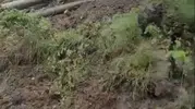 Amasya'da heyelan köy yolunu trafiğe kapattı