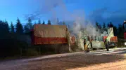 Pursaklar çevre yolunda yanan kamyon paniği