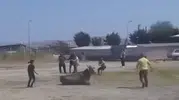 Gönen hayvan pazarında kontrolü kaybeden inek paniğe yol açtı