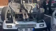 Akçakoca hastane kavşağında iki otomobil çarpıştı
