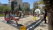 Adıyamanlı öğrenciler atık malzemelerden trafik parkuru kurdu