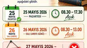 Sinop Kütüphanesi bayram mesaisini güncelledi
