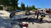 Kadirli yolunda otomobil takla attı iki kişi hastaneye kaldırıldı