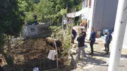 Rize sokaklarında kurbanlık boğa kovalamacası