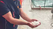 Sandıklı’da dolu yağışı hayatı felç etti