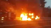 Tarsus yolunda otobüs yangını korku dolu anlar yaşattı