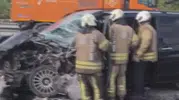 Kemerburgaz yolunda trafik kazası Yaralılar var