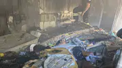 Bodrum Torba'da lojman olarak kullanılan konteyner alevlere teslim oldu