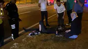 İnegöl yolunda kaza geçiren oğlunun elini bir an bırakmadı