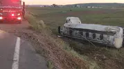 Bayburt yolunda yakıt tankeri kaza yaptı