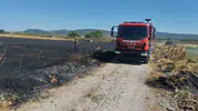 Gönen'de buğday tarlası alevlere teslim oldu