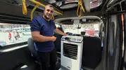Diyarbakırlı şoförden minibüste 42 derecelik sıcağa karşı pratik çözüm