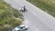 Polatlı mezarlık yolunda tüfekli kavga kameraya yansıdı