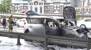 D-100 karayolunda seyir halindeki SUV araç küle döndü