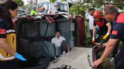 Üniversite sınavına giderken kaza yaptılar